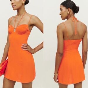 Reformation Ocean Halter Dress in Citrus